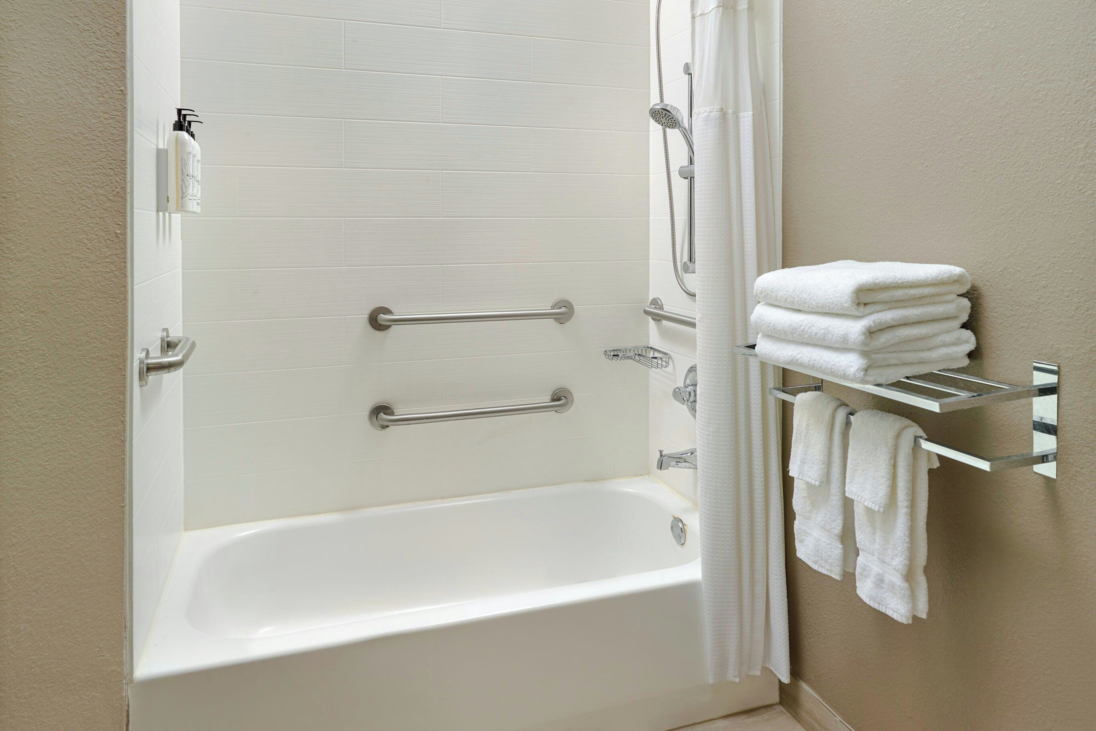 free toiletries, hair dryer, towels