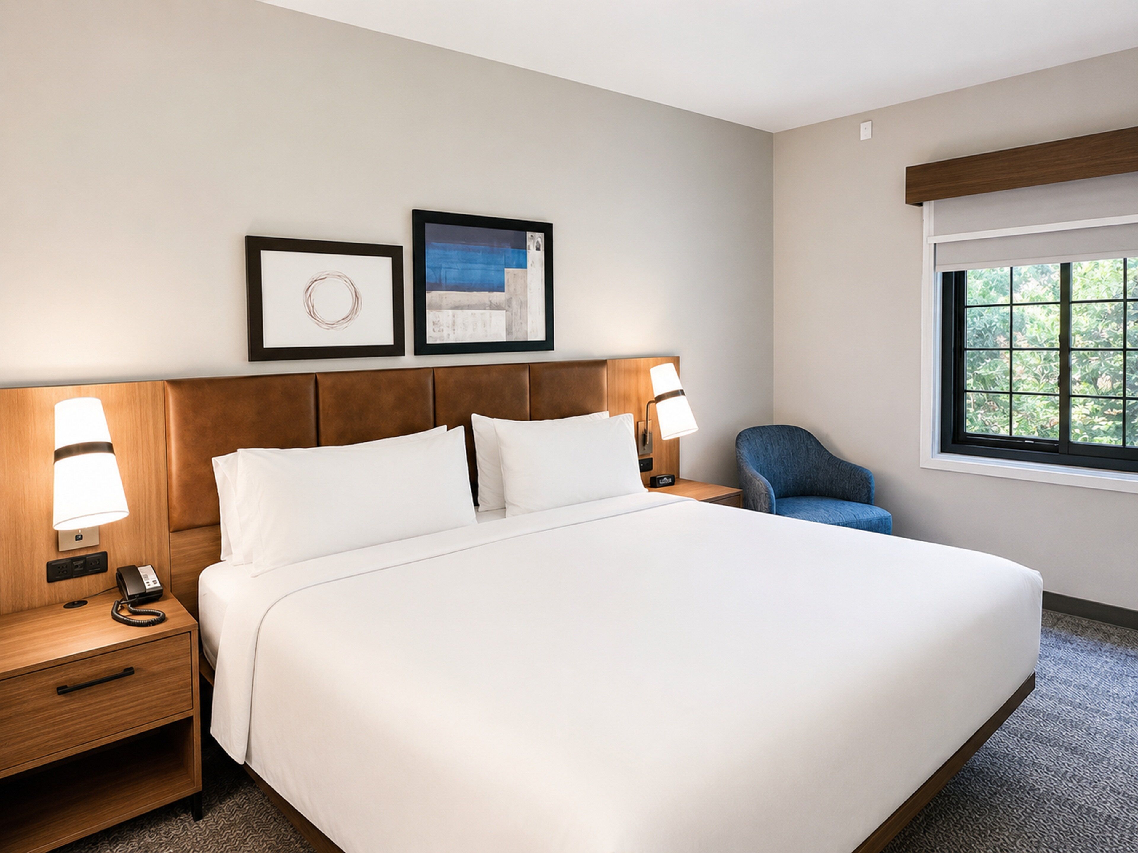 Hypo-allergenic bedding available, in-room safe, desk, laptop workspace
