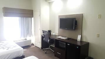 Standard Room, 2 Queen Beds, Non Smoking | Desk, iron/ironing board, free WiFi, bed sheets