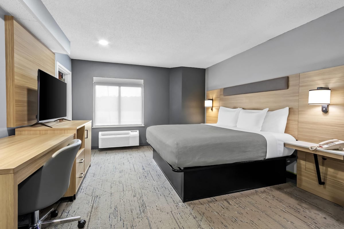 Standard Room, 1 King Bed, Non Smoking | Desk, blackout drapes, iron/ironing board, free cribs/infant beds