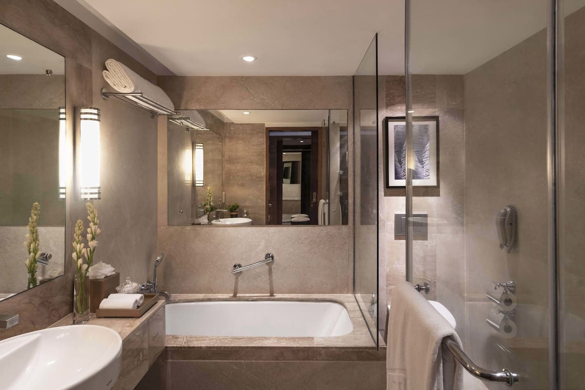 free toiletries, hair dryer, bathrobes, slippers