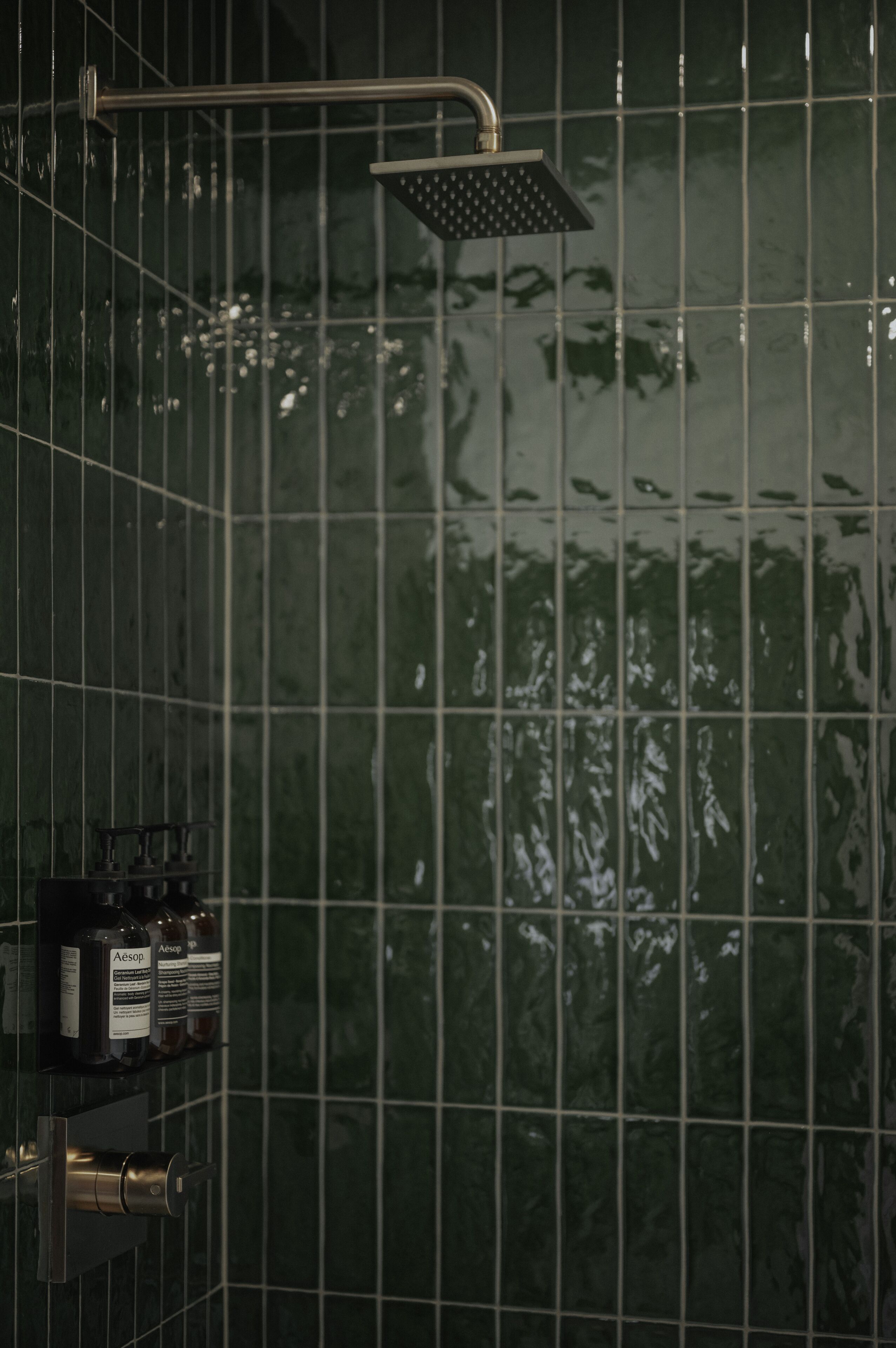 designer toiletries, hair dryer, towels