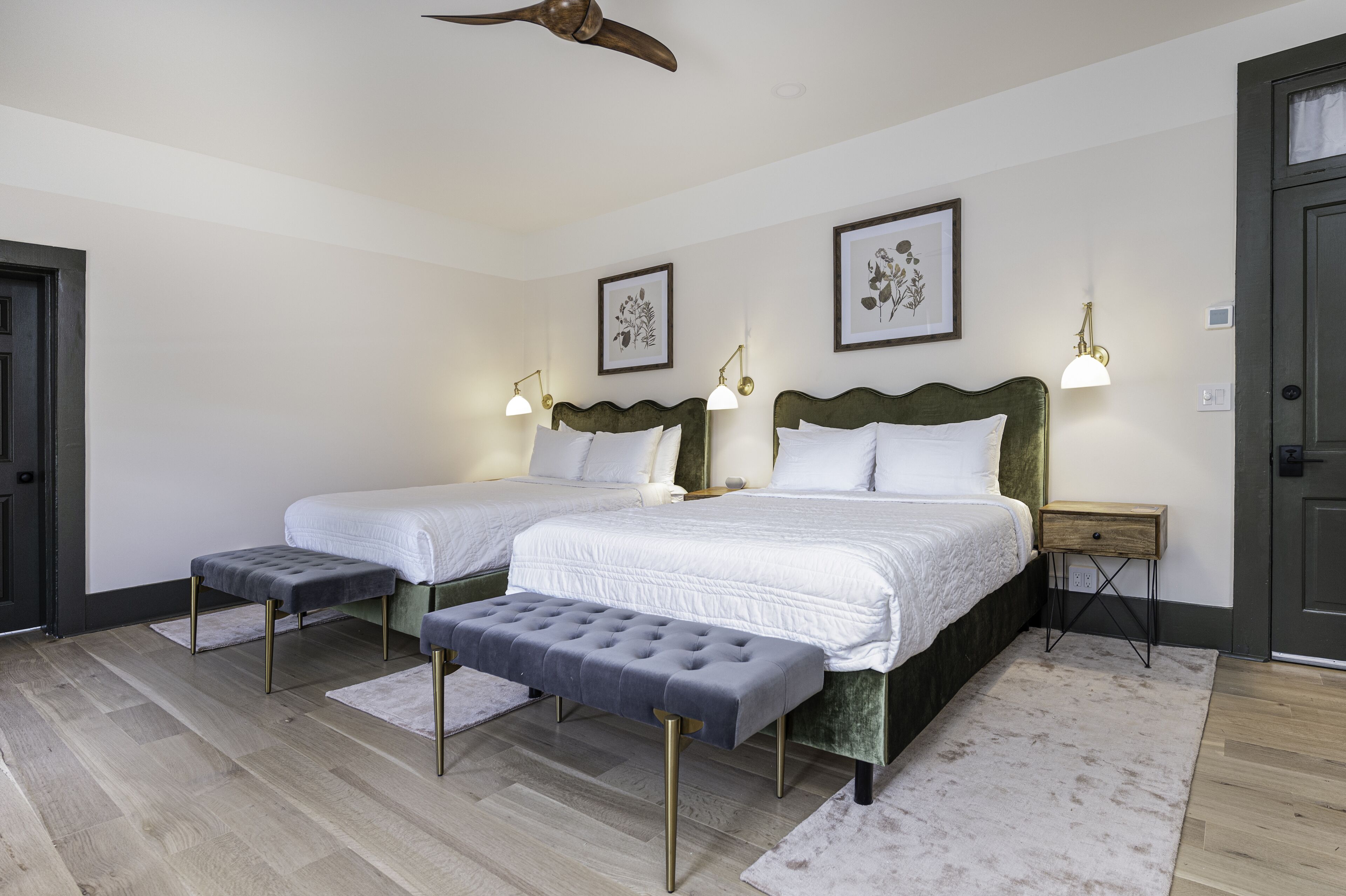 deluxe double room, 2 queen beds | 1 bedroom, premium bedding, individually furnished, iron/ironing board