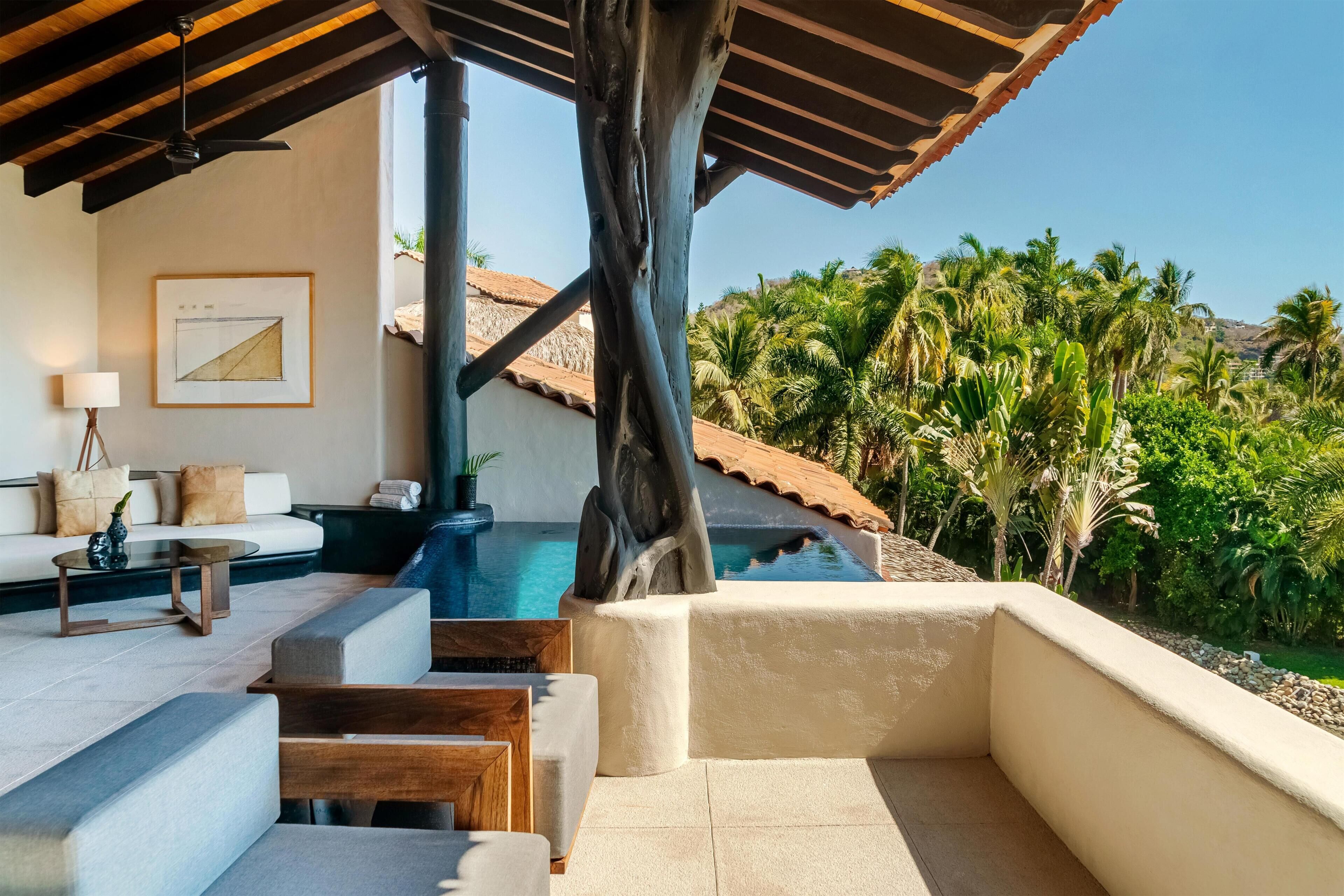 Suite, Terraza, vista al océano | 1 habitación, ropa de cama de alta calidad y minibar 