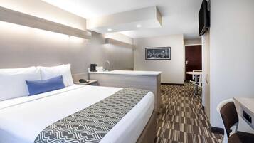 Pillowtop beds, desk, laptop workspace, blackout drapes