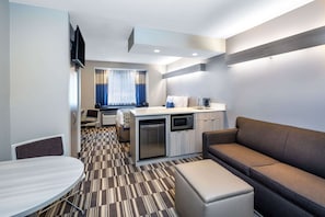 Pillow-top beds, desk, laptop workspace, blackout curtains