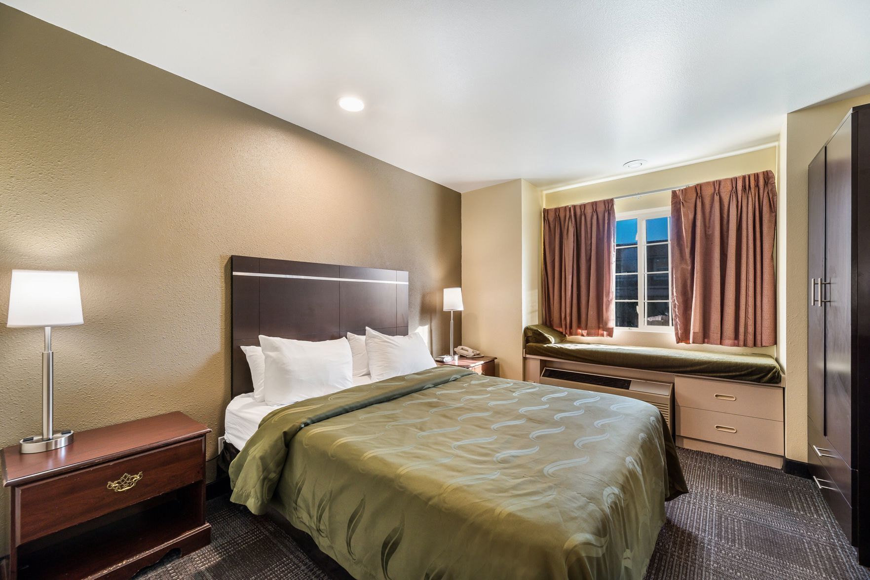 Desk, blackout curtains, iron/ironing board, free WiFi