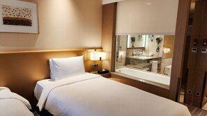 Habitación Deluxe, 2 camas individuales | Ropa de cama de alta calidad, edredones de plumas, caja fuerte