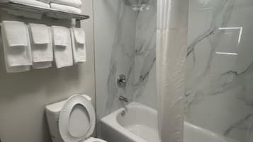 Free toiletries, hair dryer, towels