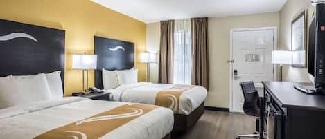 Room, 2 Double Beds, Accessible, Non Smoking | Premium bedding, pillow-top beds, in-room safe, desk