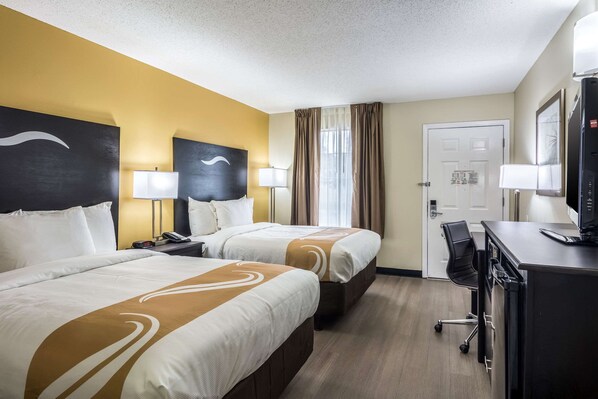 Premium bedding, pillow-top beds, in-room safe, desk