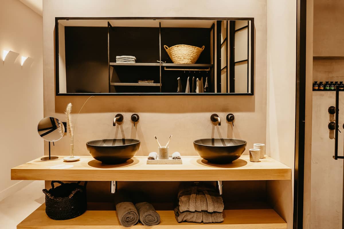 eco-friendly toiletries, hair dryer, bathrobes, slippers