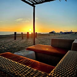 On the beach, white sand, free beach cabanas, kayaking