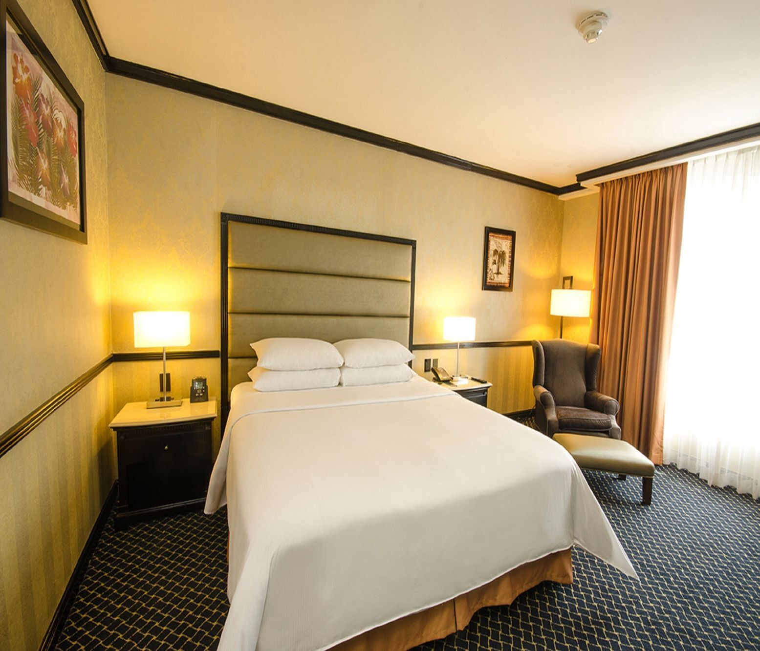 Premium bedding, down duvets, pillow-top beds, in-room safe