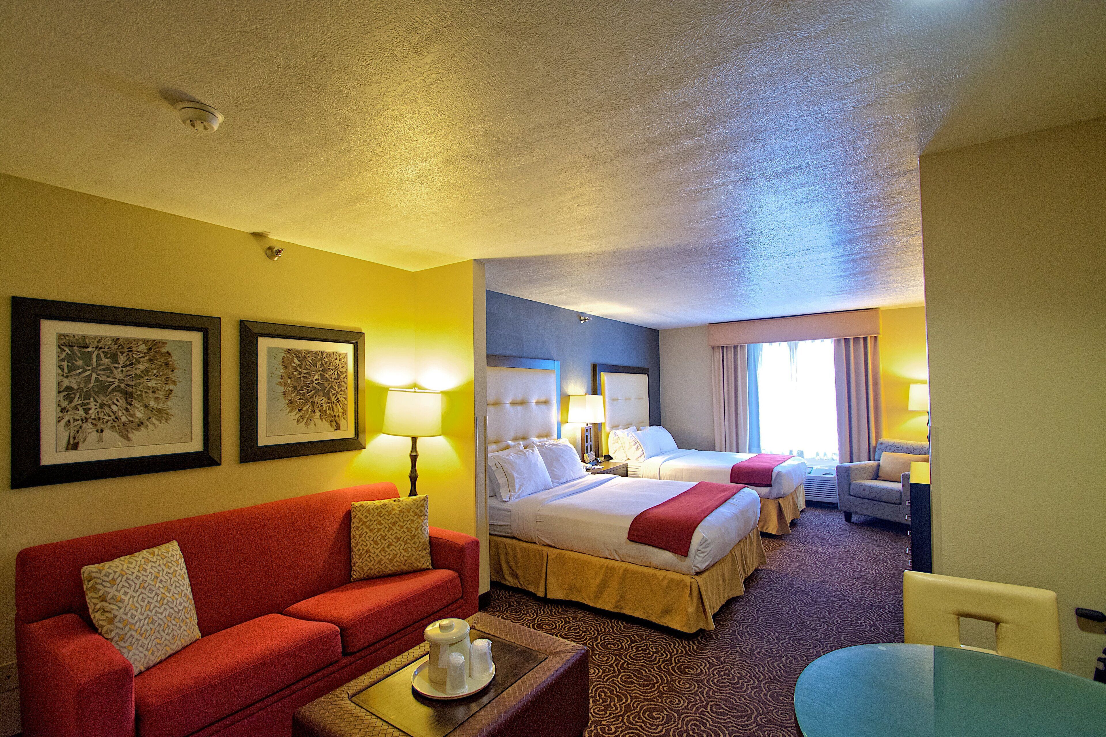 suite, 2 queen beds | 1 bedroom, in-room safe, blackout curtains, iron/ironing board
