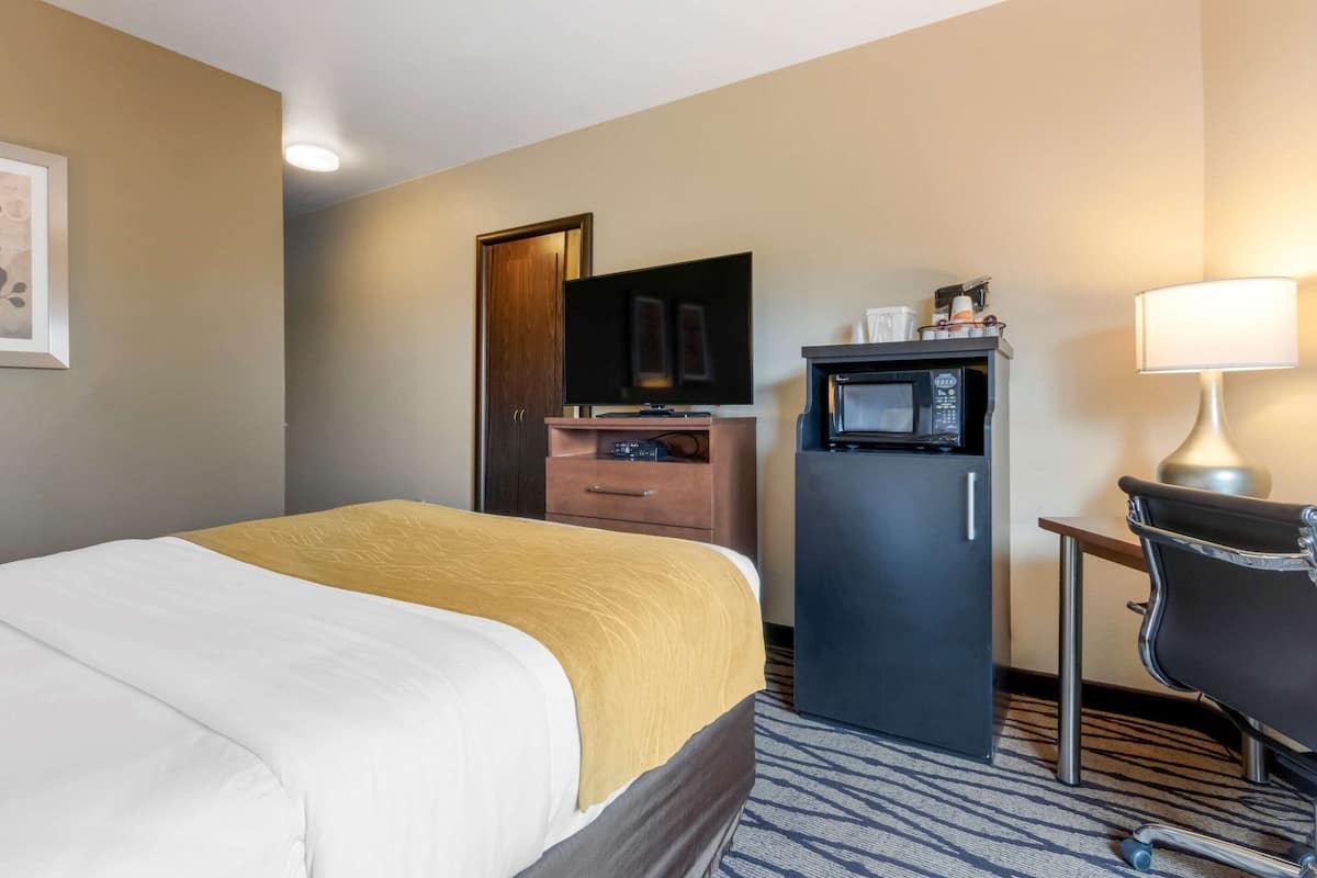 Pillow-top beds, desk, blackout curtains, iron/ironing board