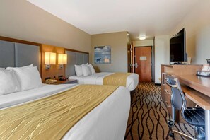 Standard Room, 2 Queen Beds, Non Smoking | Pillow-top beds, desk, blackout curtains, iron/ironing board - Comfort Inn & Suites Market - Airport (Great Falls)