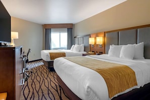 Standard Room, 2 Queen Beds, Non Smoking | Pillow-top beds, desk, blackout curtains, iron/ironing board