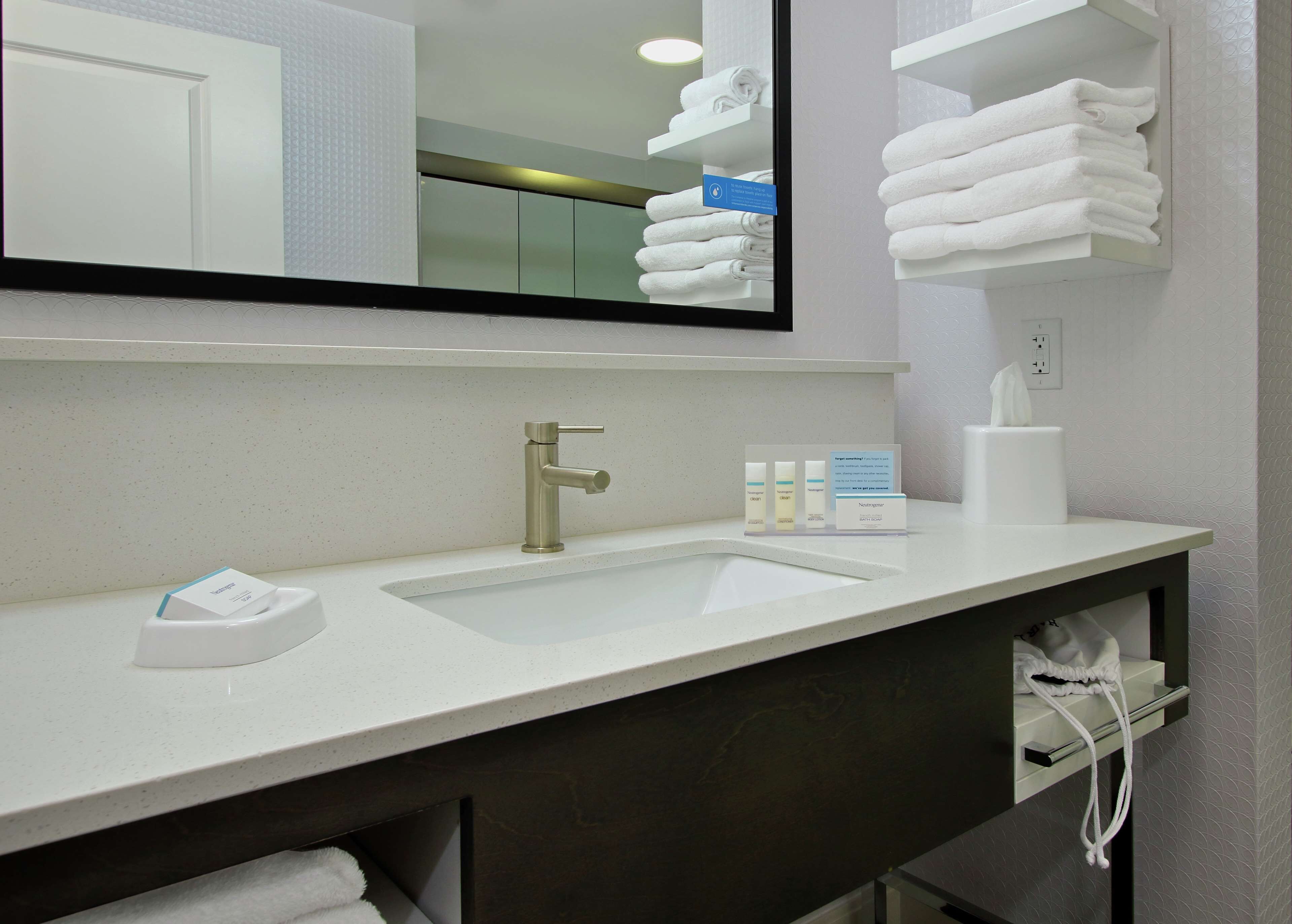 free toiletries, hair dryer, towels