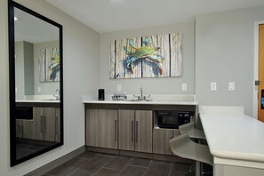 Suite, 1 King Bed, Non Smoking | Private kitchen | Fridge, microwave, coffee/tea maker