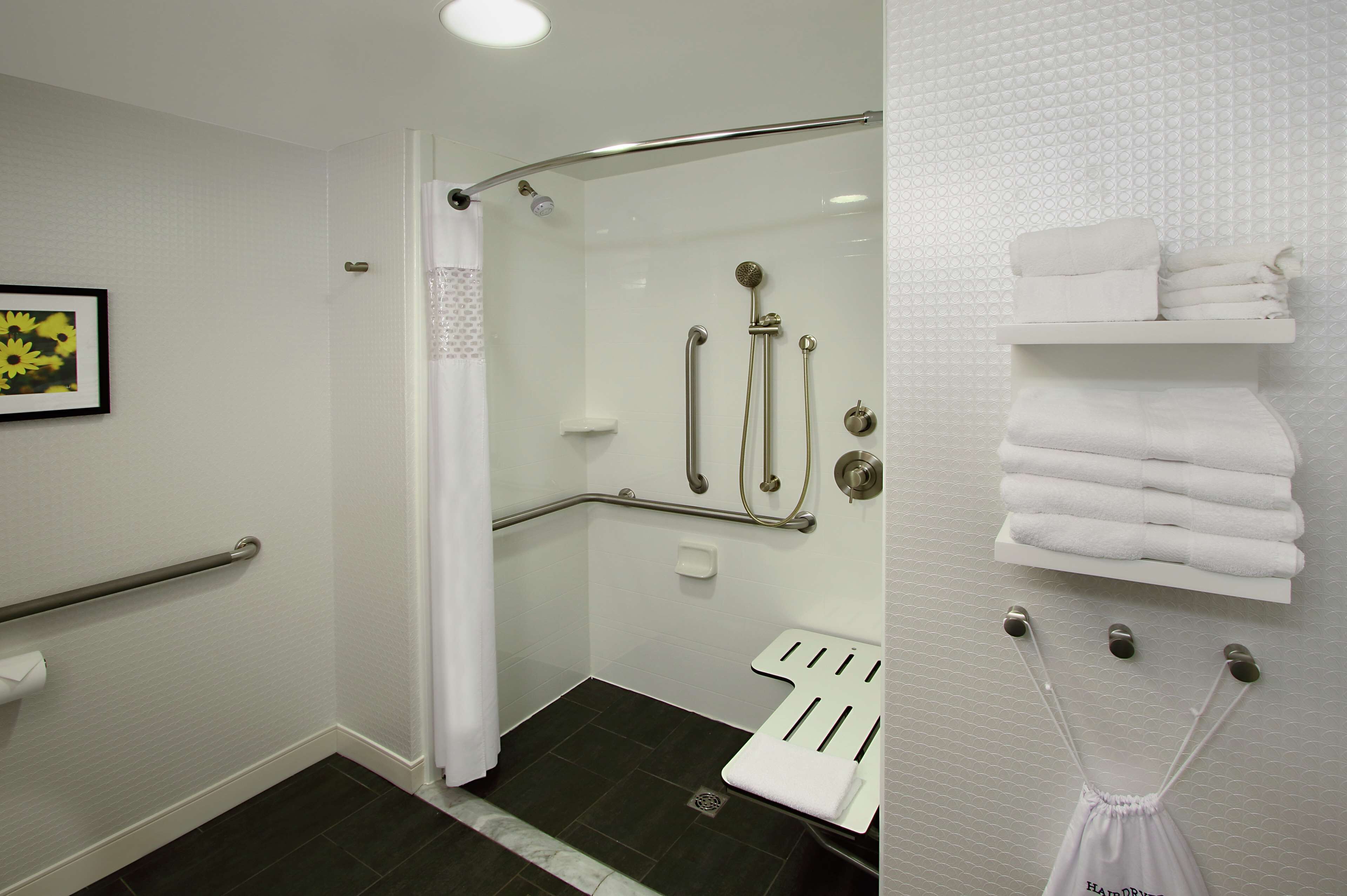 room, 2 queen beds, accessible, non smoking | bathroom shower