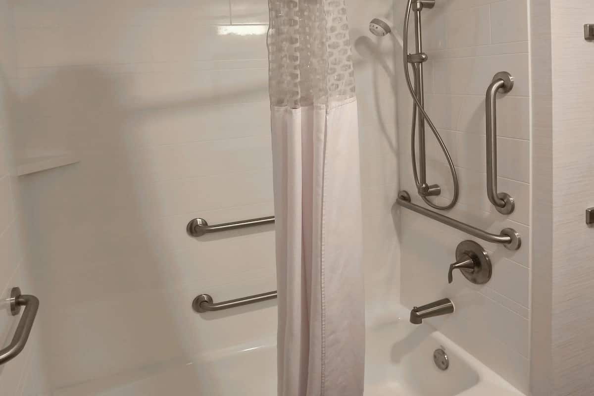 free toiletries, hair dryer, towels