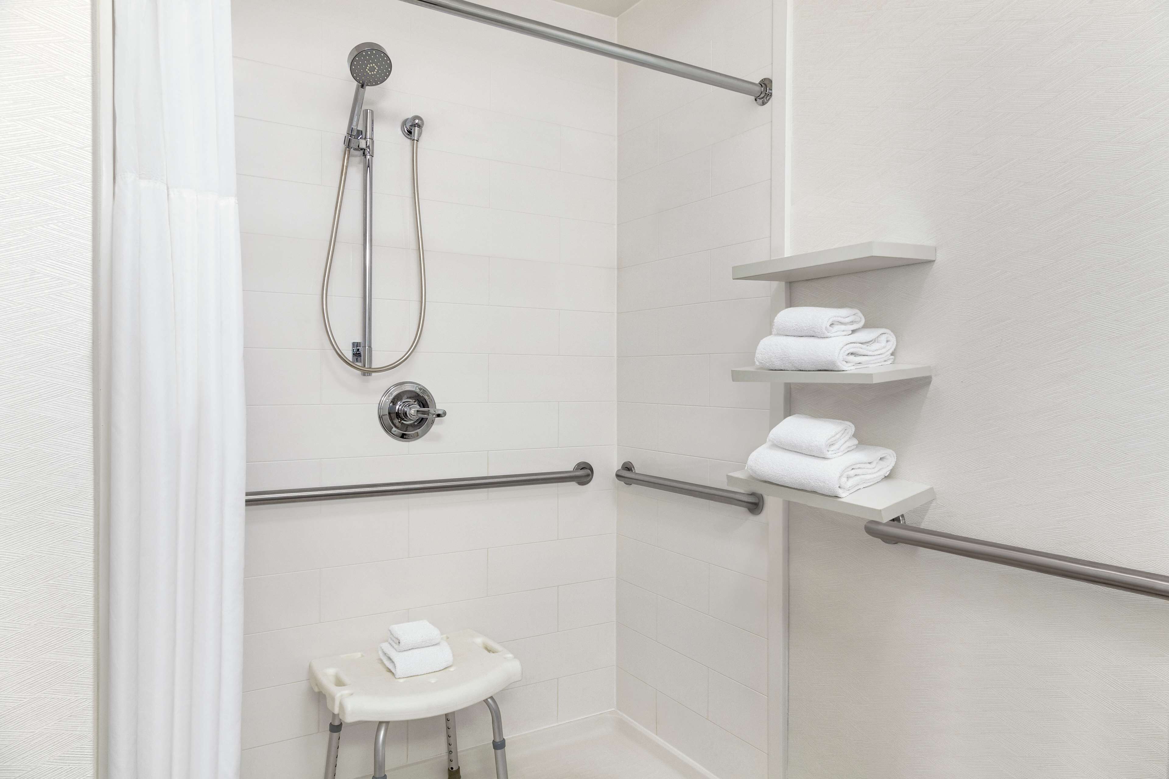 room, 1 king bed, accessible, non smoking | bathroom shower