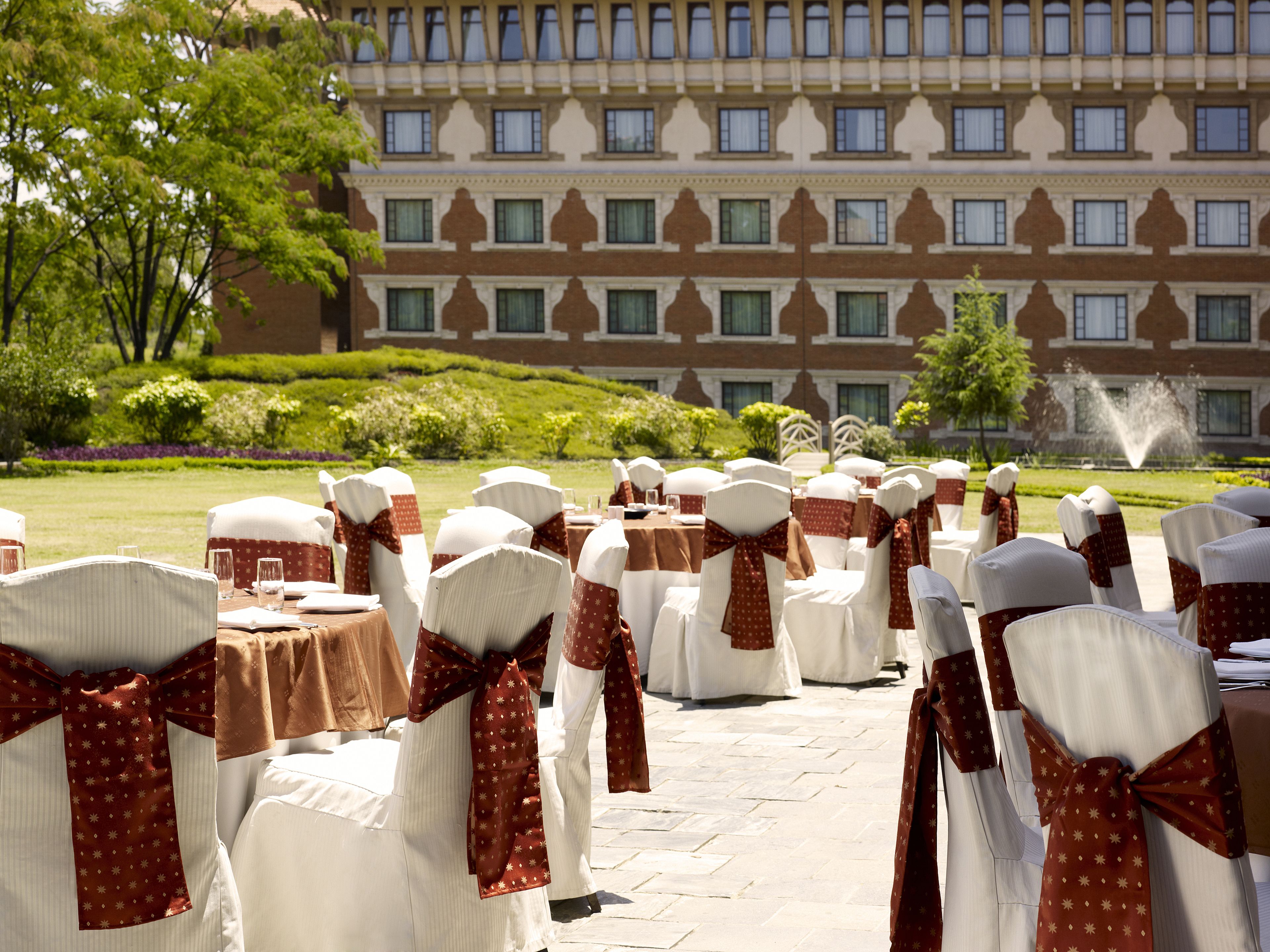 outdoor banquet area