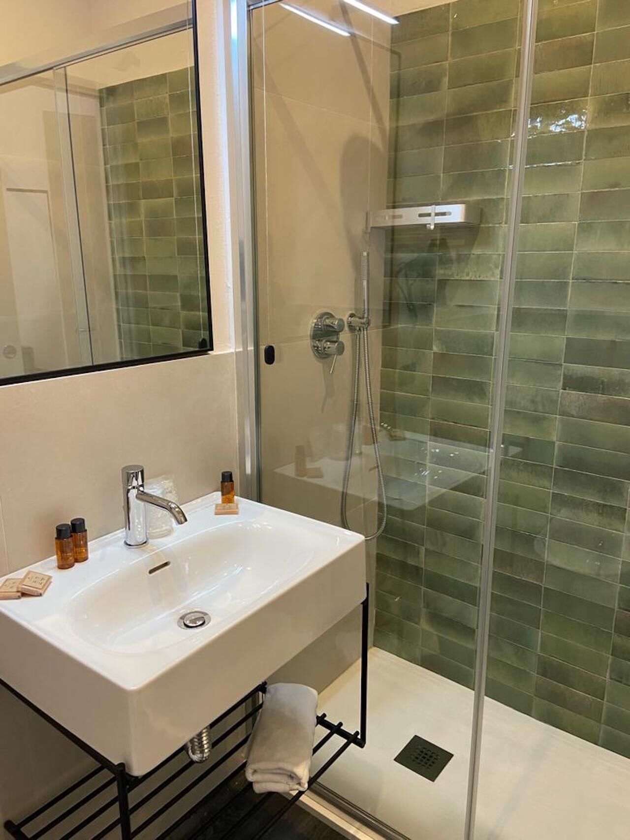 double or twin room | bathroom | shower, rainfall showerhead, hair dryer, bidet