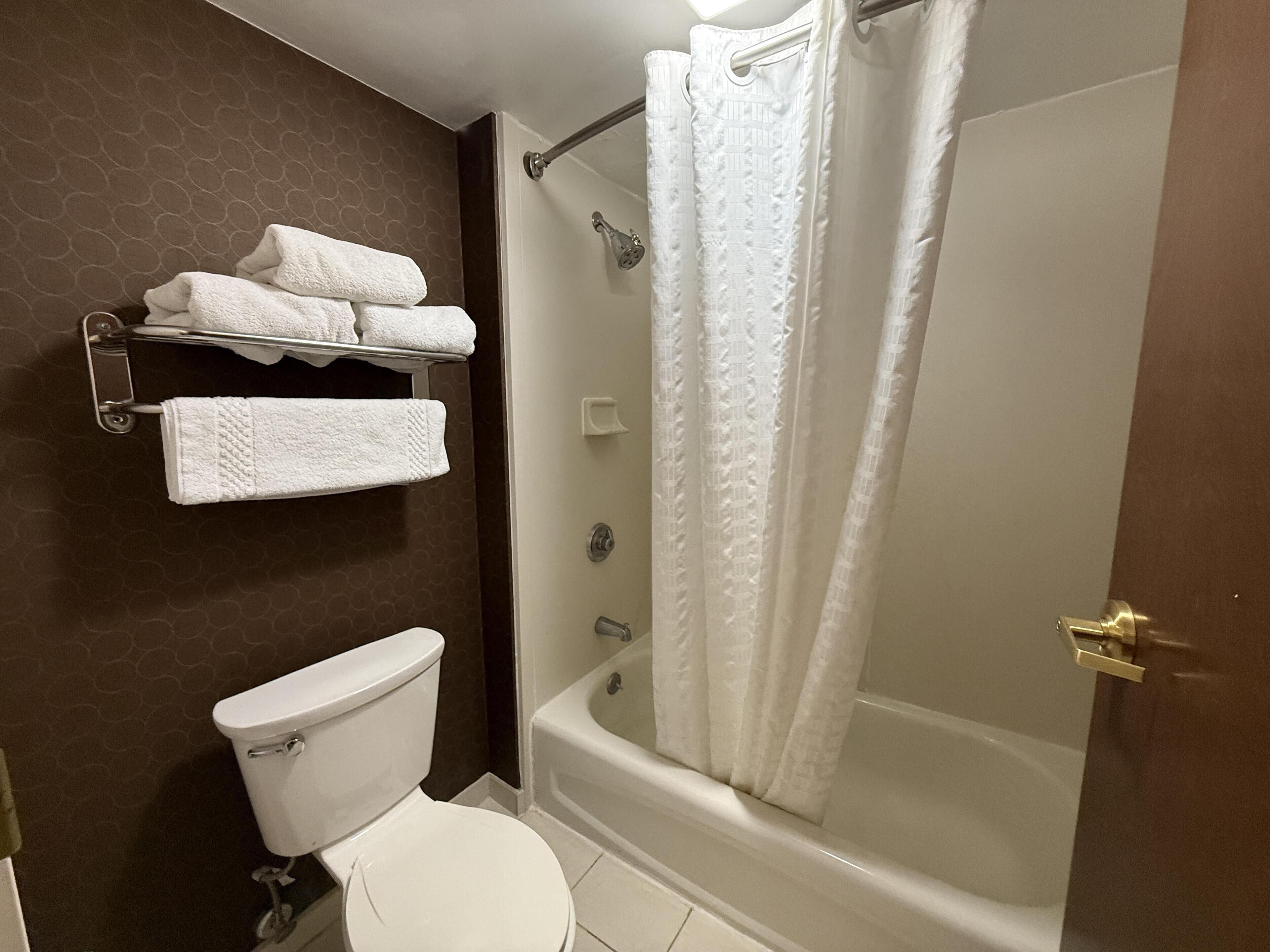 Free toiletries, hair dryer, towels