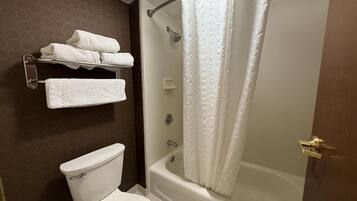 Free toiletries, hair dryer, towels