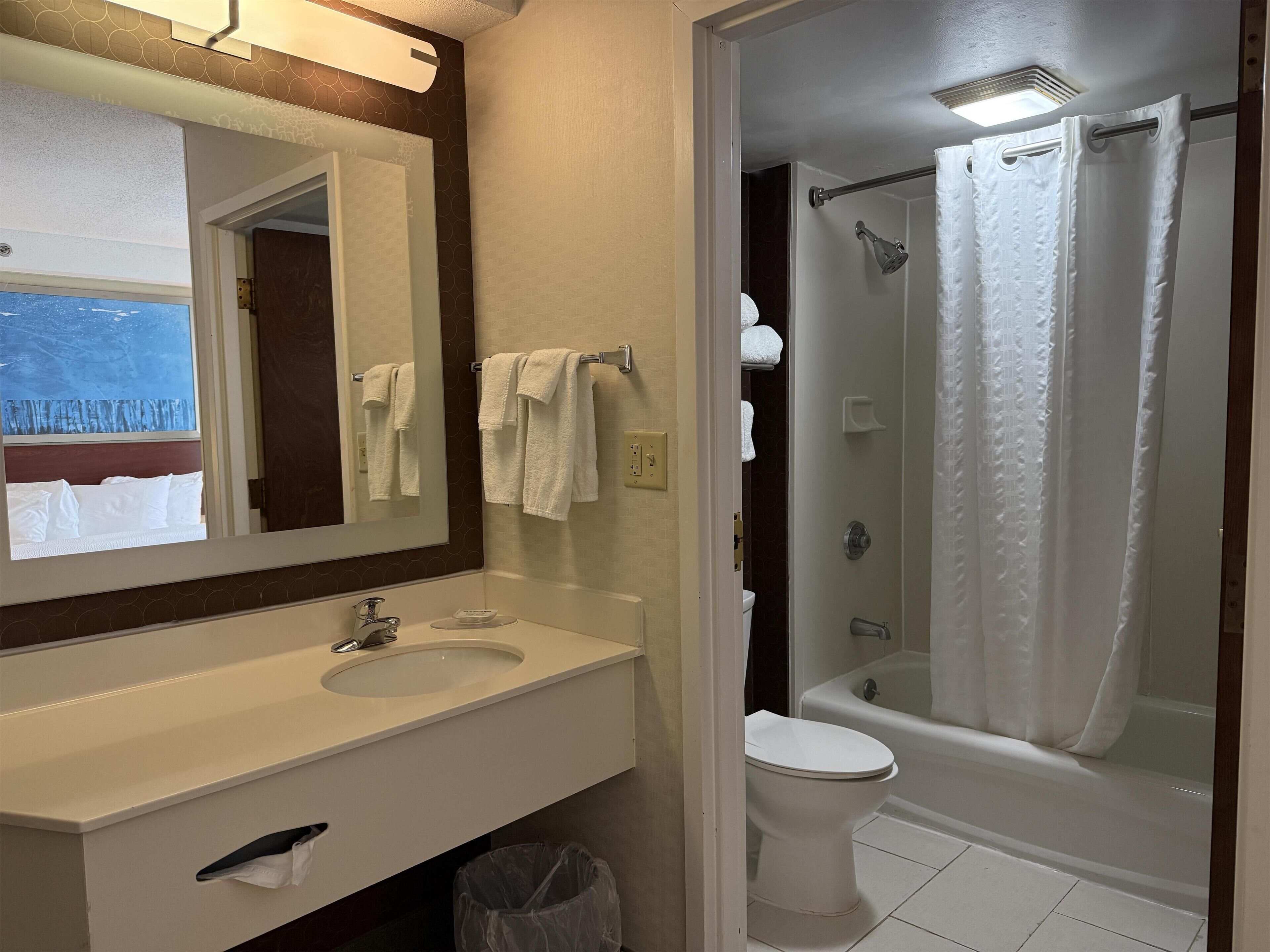 Free toiletries, hair dryer, towels