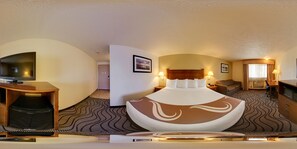 Pillowtop beds, laptop workspace, blackout drapes, iron/ironing board