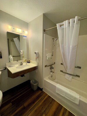 Hair dryer, towels