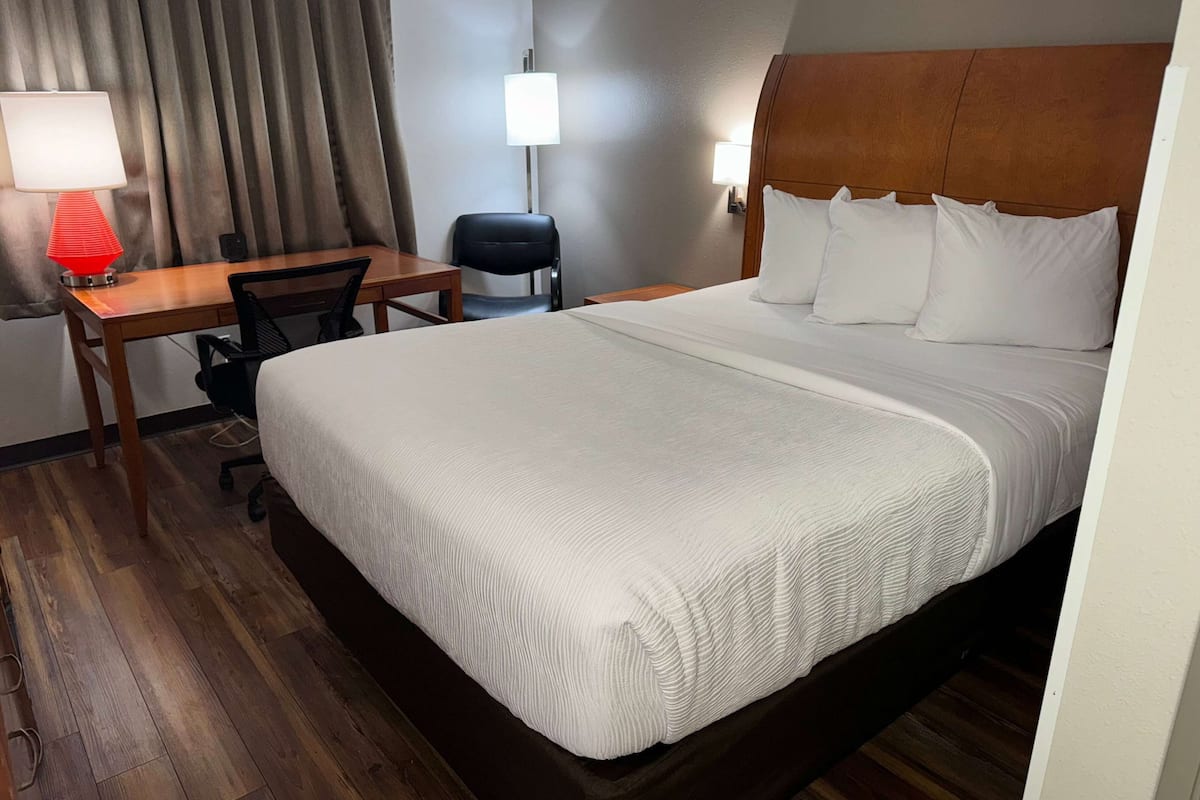 Individually furnished, desk, blackout drapes, iron/ironing board