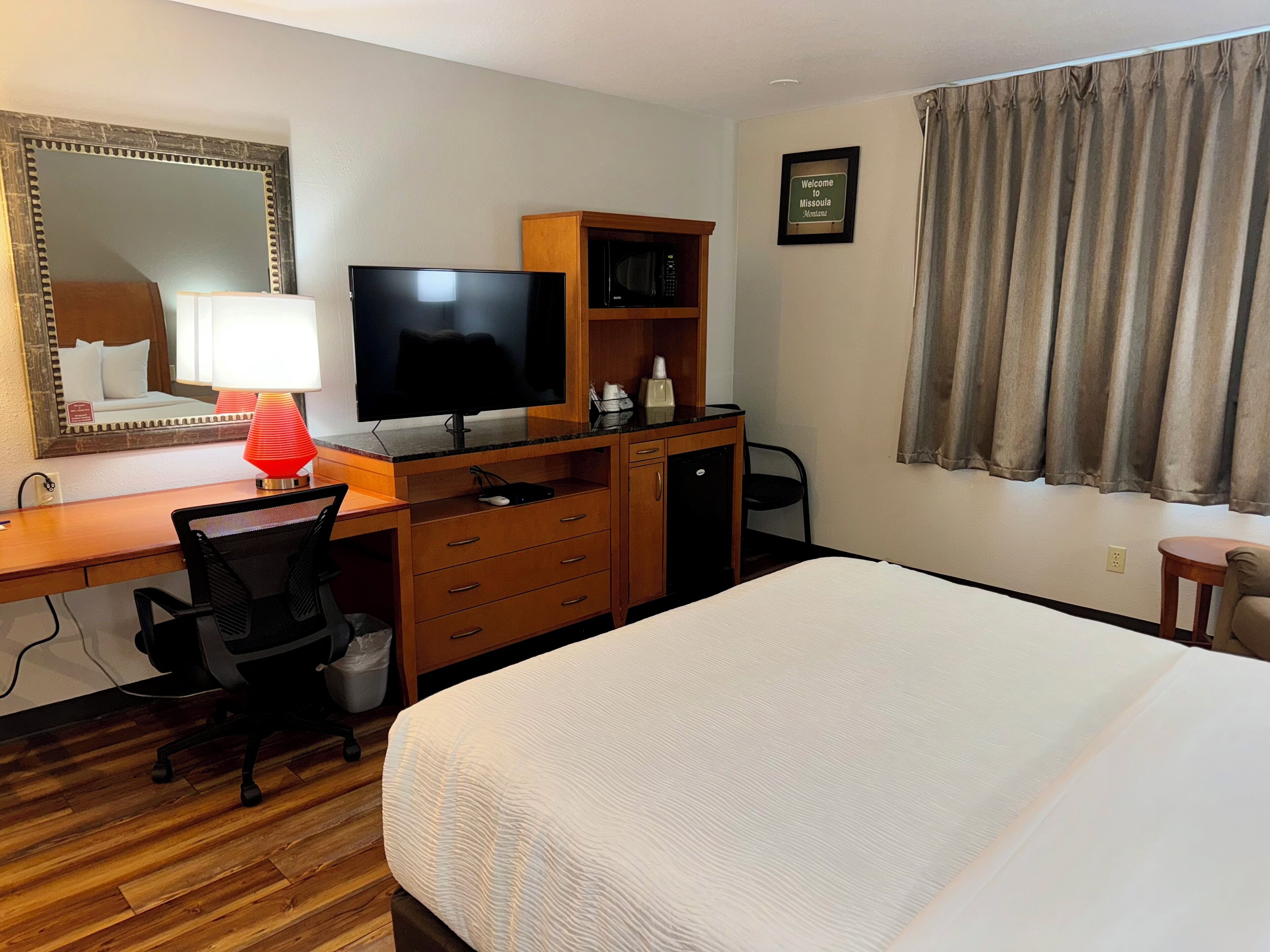 individually furnished, desk, blackout curtains, iron/ironing board