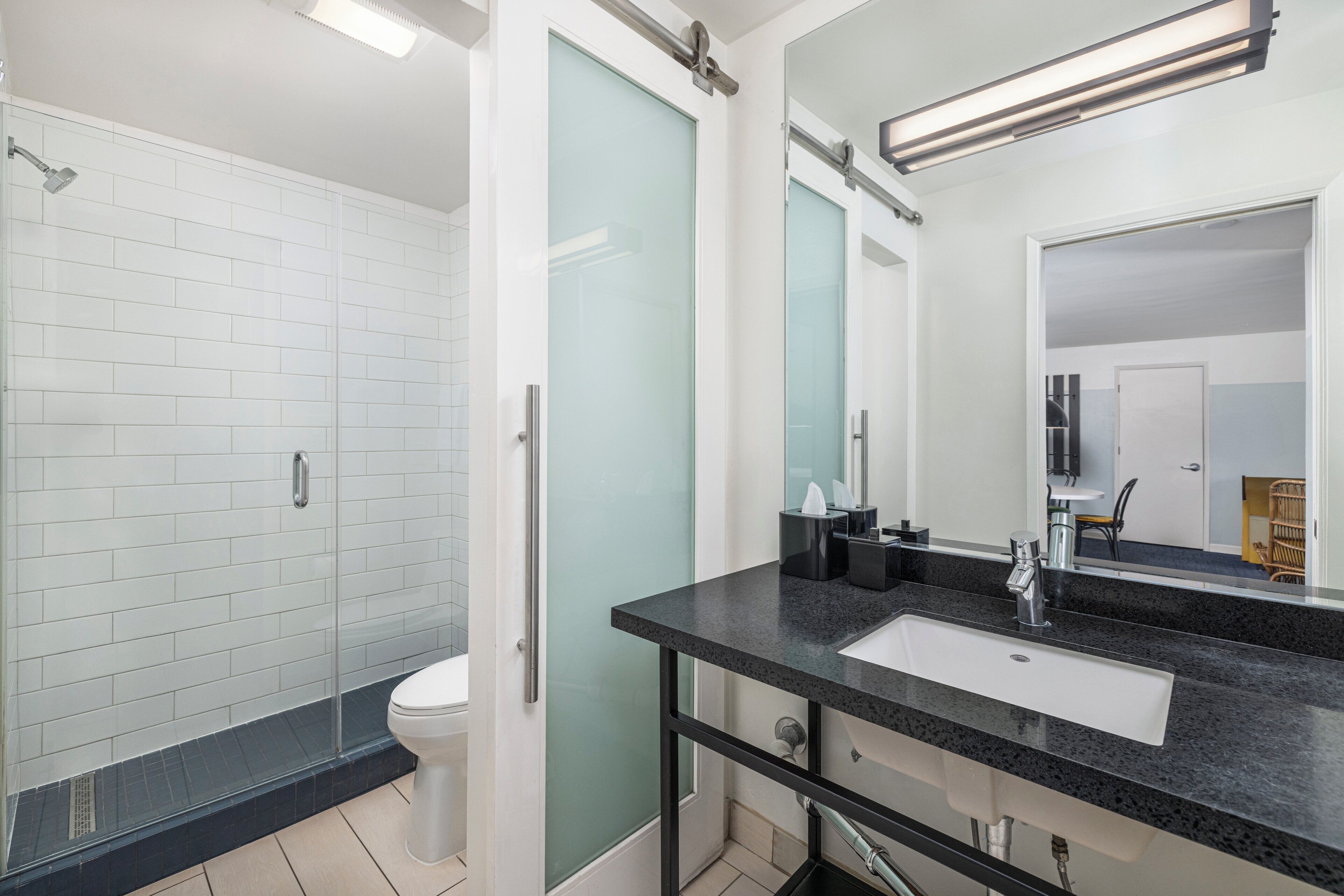 shower, free toiletries, hair dryer, bathrobes