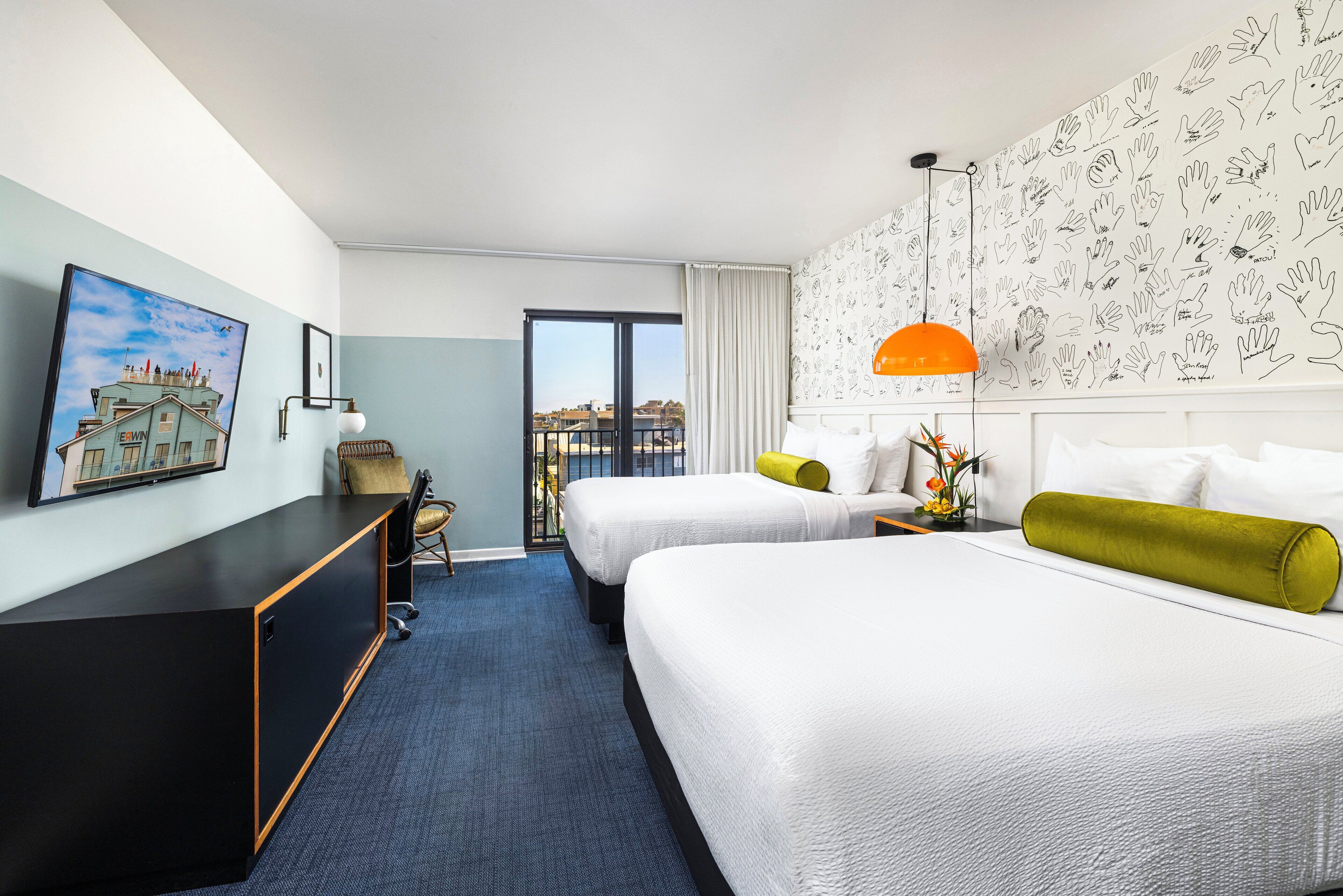 2 Queen Beds, Partial Ocean View | Premium bedding, down comforters, pillowtop beds, minibar