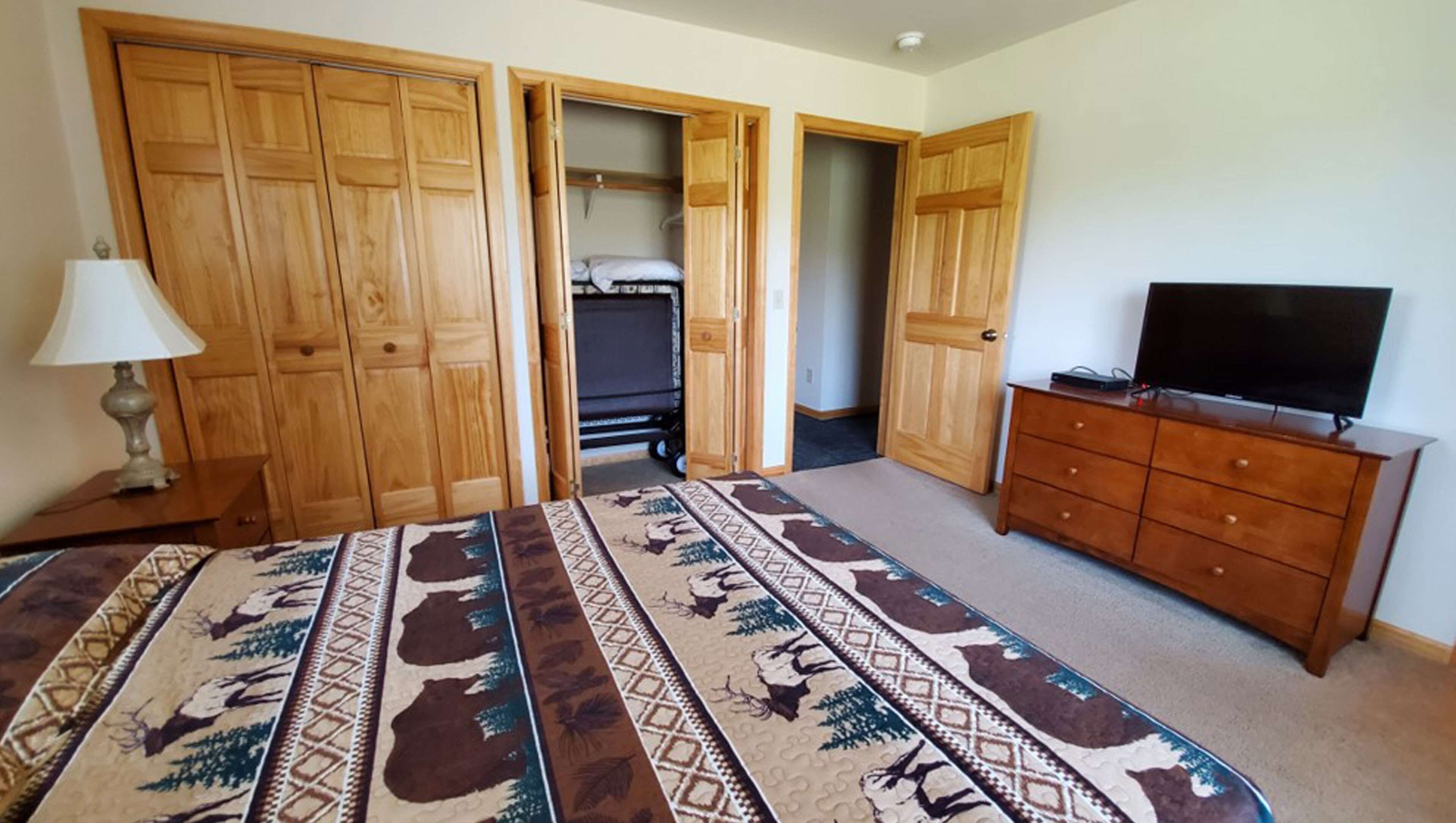 blackout curtains, iron/ironing board, free wifi, bed sheets