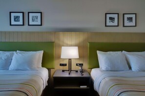 Premium bedding, desk, blackout curtains, iron/ironing board