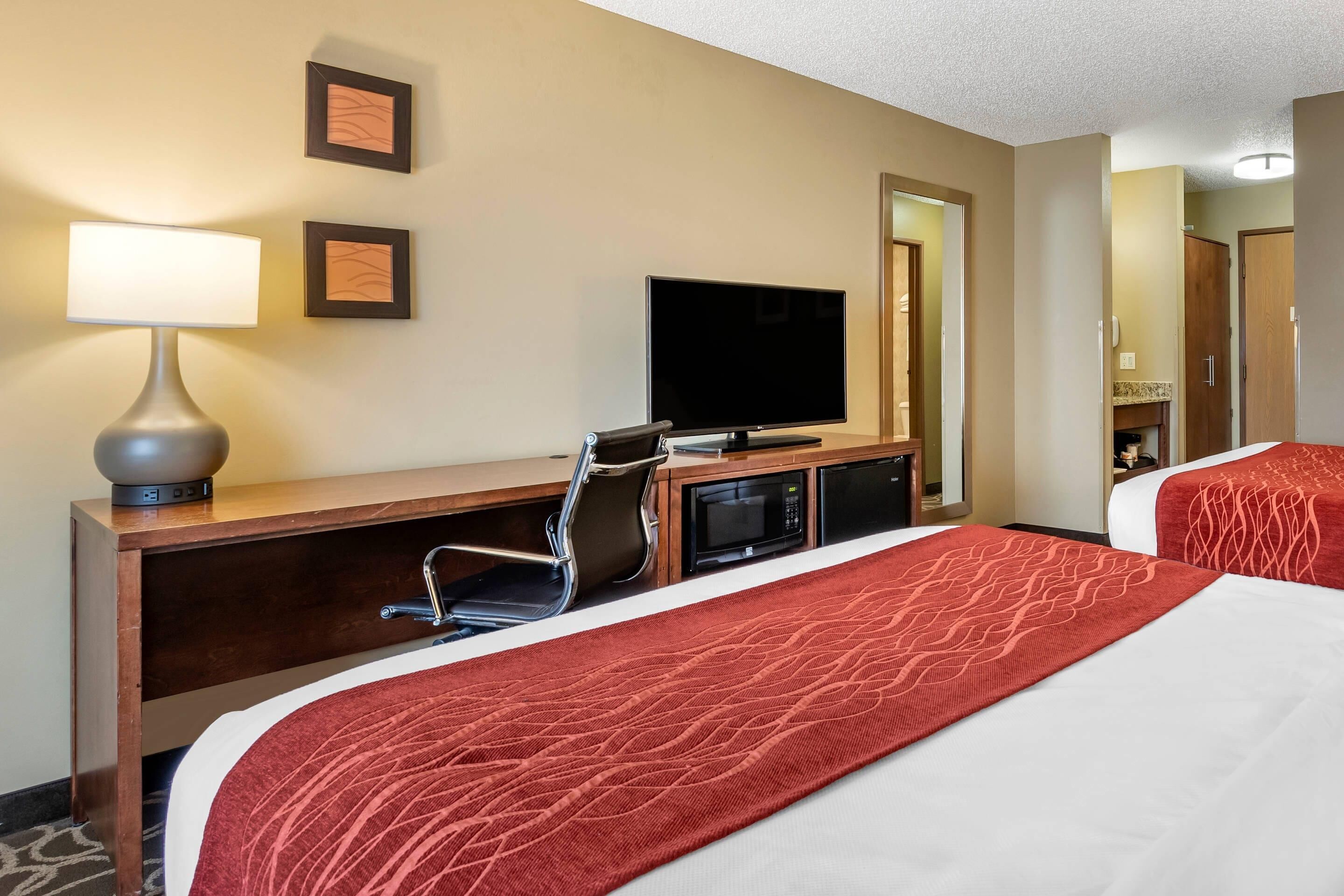 room, 2 queen beds | desk, blackout curtains, soundproofing, iron/ironing board