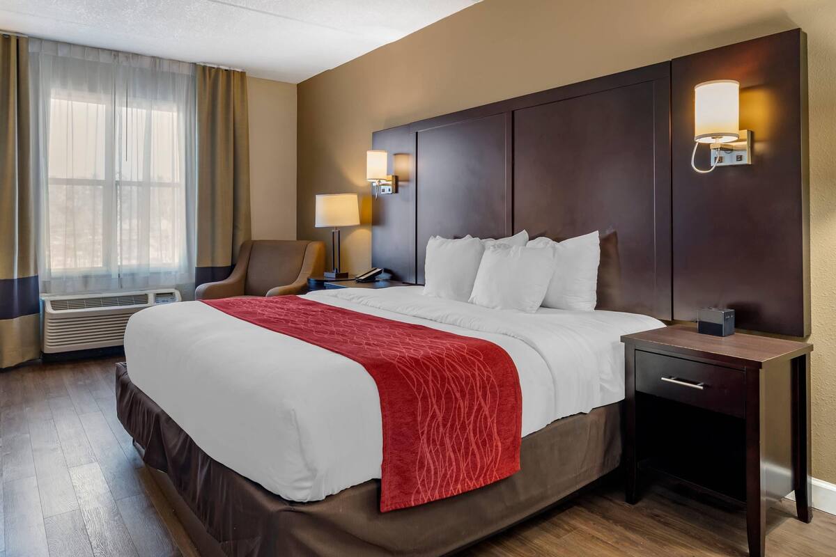 Hypo-allergenic bedding, desk, laptop workspace, soundproofing