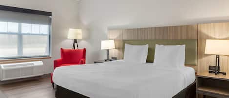 ルーム キングベッド 1 台 バリアフリー 禁煙 | 高級寝具、デスク、遮光カーテン、アイロン / アイロン台