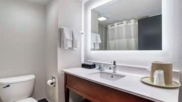 Suite, 1 King Bed, Non Smoking, Refrigerator & Microwave (with Sofabed) | Bathroom | Combined shower/tub, rainfall showerhead, free toiletries, hair dryer