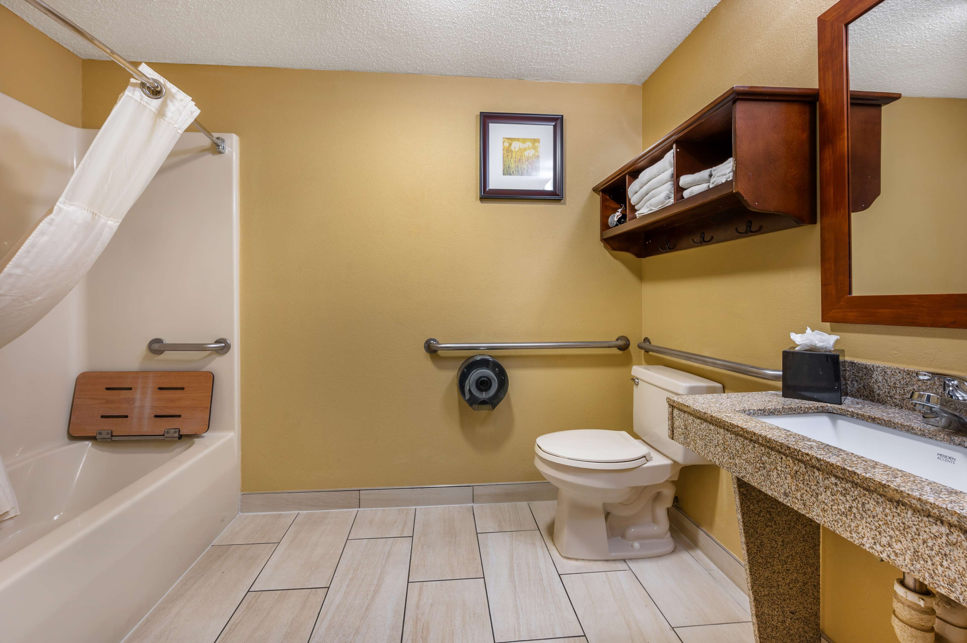 standard room, 1 king bed, accessible, bathtub | bathroom | shower, hair dryer, towels
