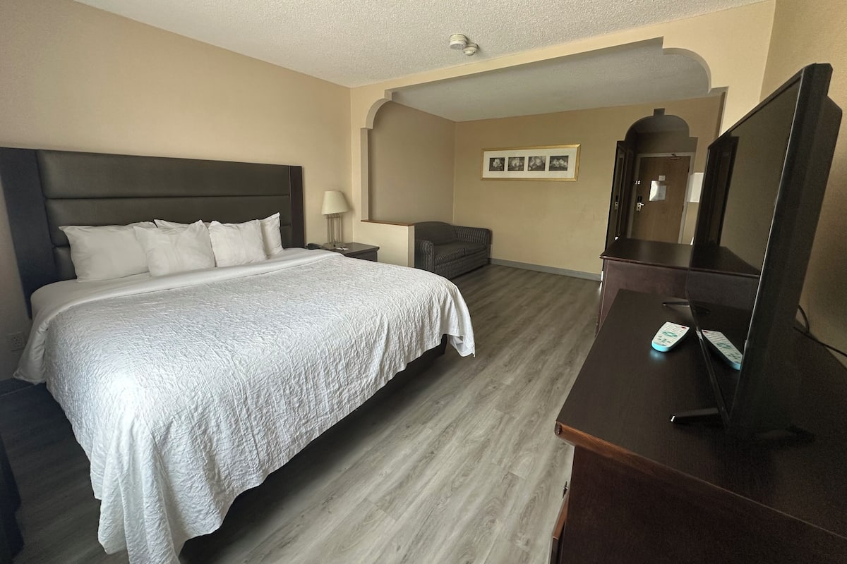 Blackout curtains, iron/ironing board, free WiFi, bed sheets