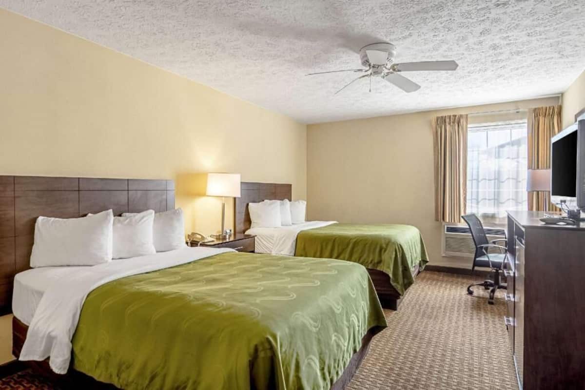 Desk, blackout curtains, iron/ironing board, cots/infant beds