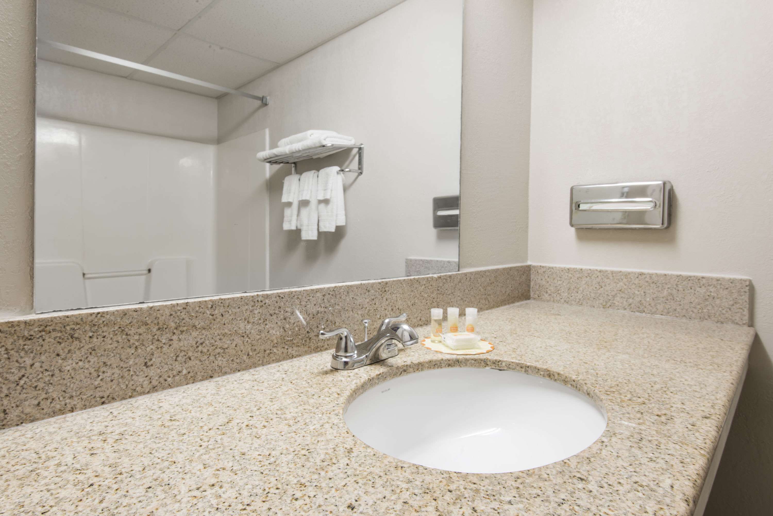 studio suite, 1 king bed, non smoking | bathroom | deep-soaking bathtub, free toiletries, hair dryer, towels