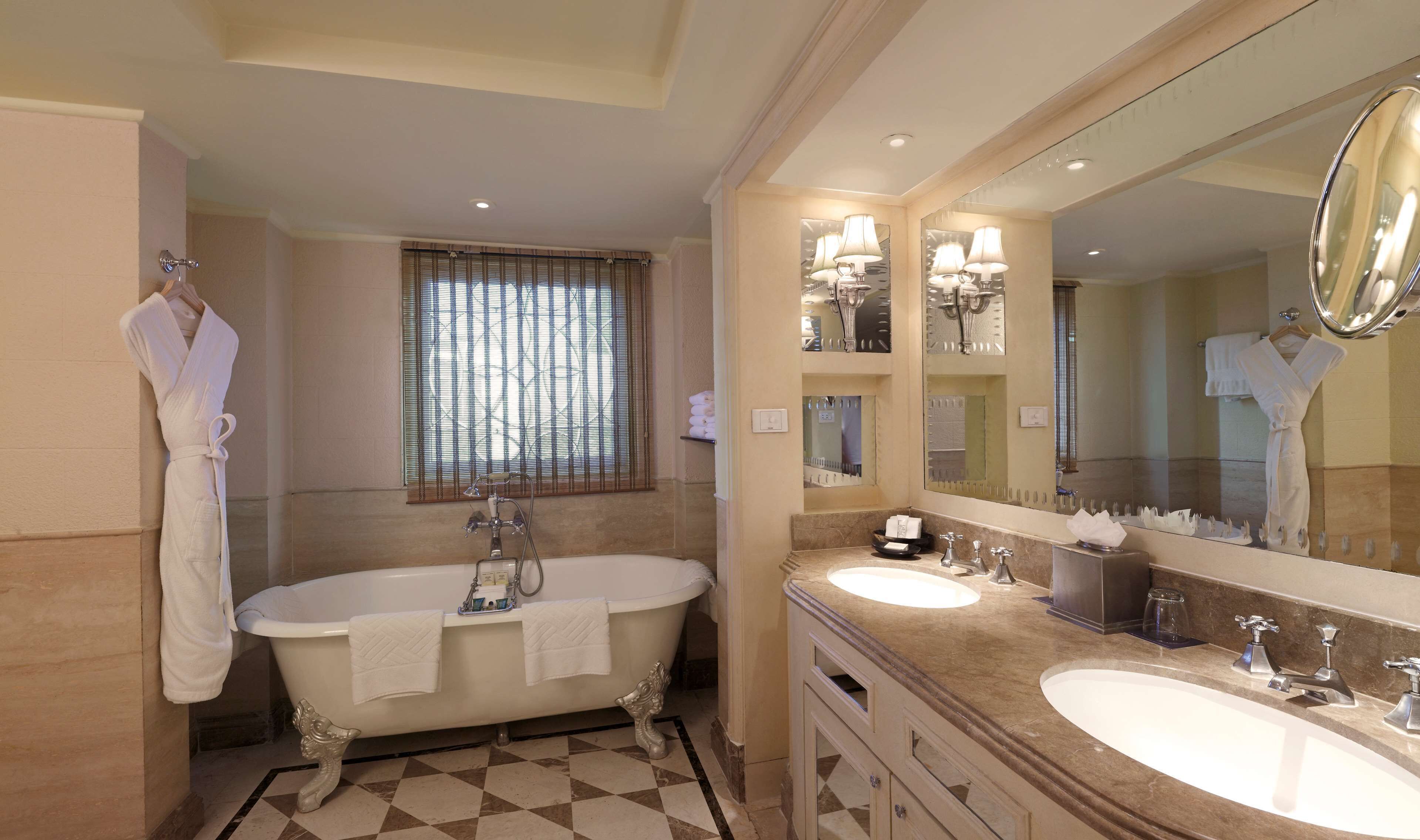 luxury suite | bathroom | separate bathtub and shower, deep-soaking bathtub, rainfall showerhead