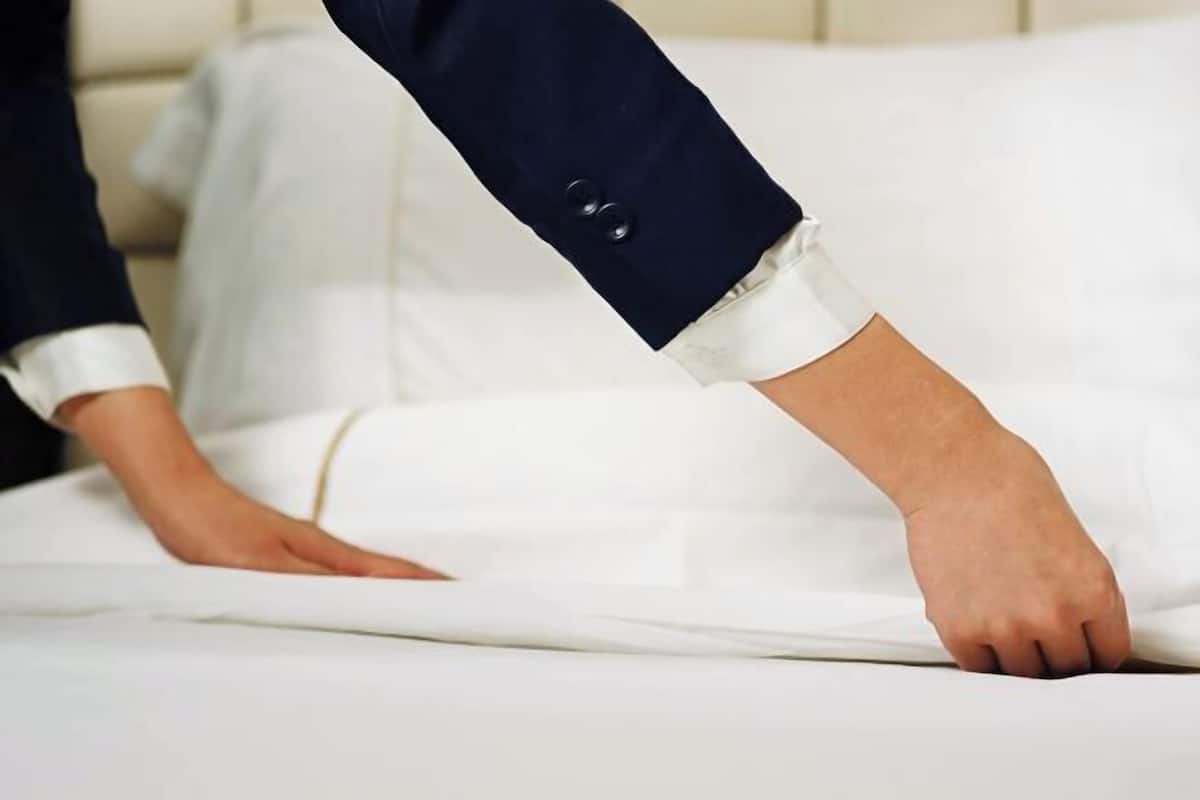 1 Schlafzimmer, hochwertige Bettwaren, Betten mit Memory-Foam-Matratzen